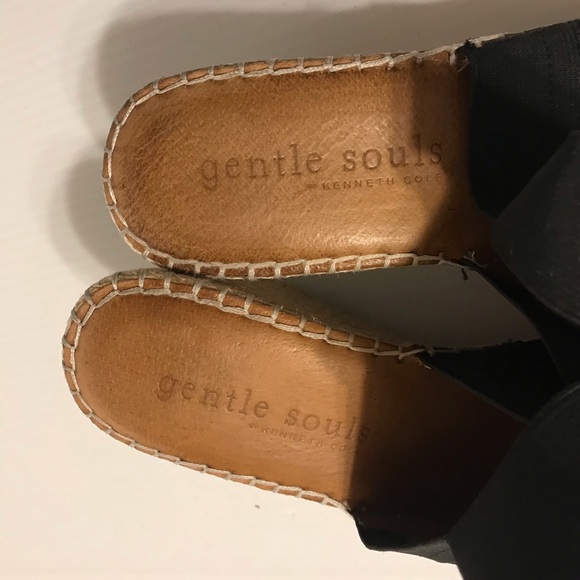 Gentle Souls Colleen wedge sandals black ankle strap leather women size 9 M - Picture 11 of 11